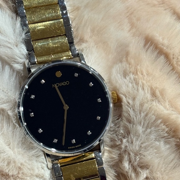 Movado Luxurious Gold and Black Timepiece - Picture 1 of 4